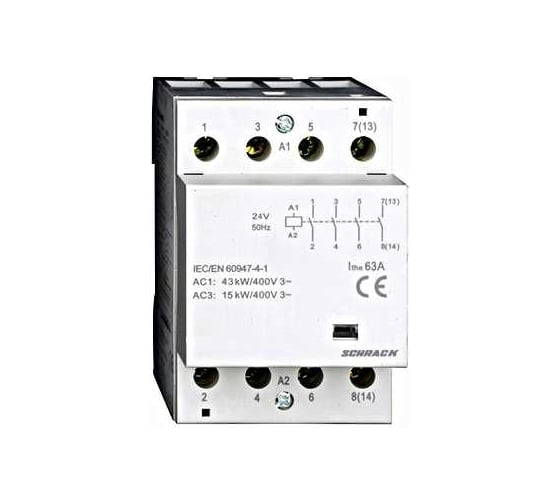 Модульный контактор Schrack Technik 40A, 4 НЗ, 230В пер.т., серия AMPARO артикул Австрия BZ326459ME 1