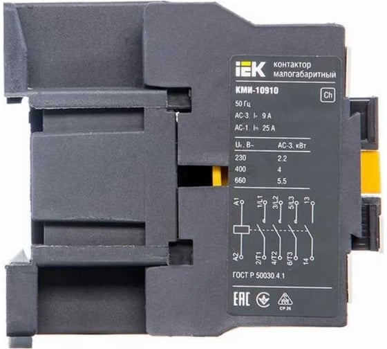 Контактор IEK КМИе-10910 9А, 230В/АС3, 1НО KKME11-009-230-10