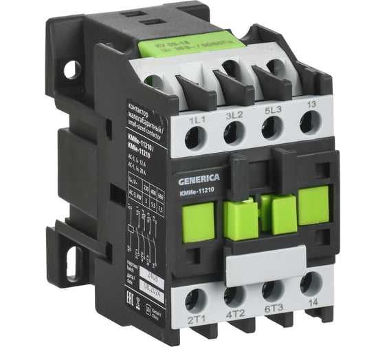 Контактор GENERICA КМИе-11210 12А 230В/АС3 1NО KKME11-012-230-10 1