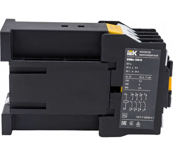 Контактор IEK КМИп-10910, 09А, 24В/АС3, 1НО KMD11-009-024-10