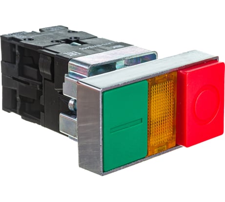 Кнопка управления IEK LAY5-BW8465, "I-O", сдвоенная с подсветкой BBD40-BW-K51