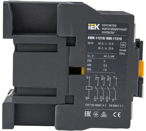 Контактор IEK КМИ-11210, 12А, 24В/АС3, 1НО KKM11-012-024-10