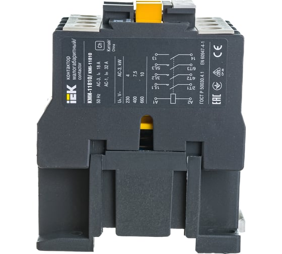 Контактор IEK КМИ-11810, 18А, 24В/АС3, 1НО KKM11-018-024-10