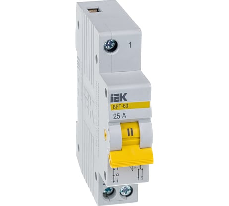 Трехпозиционный выключатель-разъединитель IEK ВРТ-63, 1P, 25А MPR10-1-025