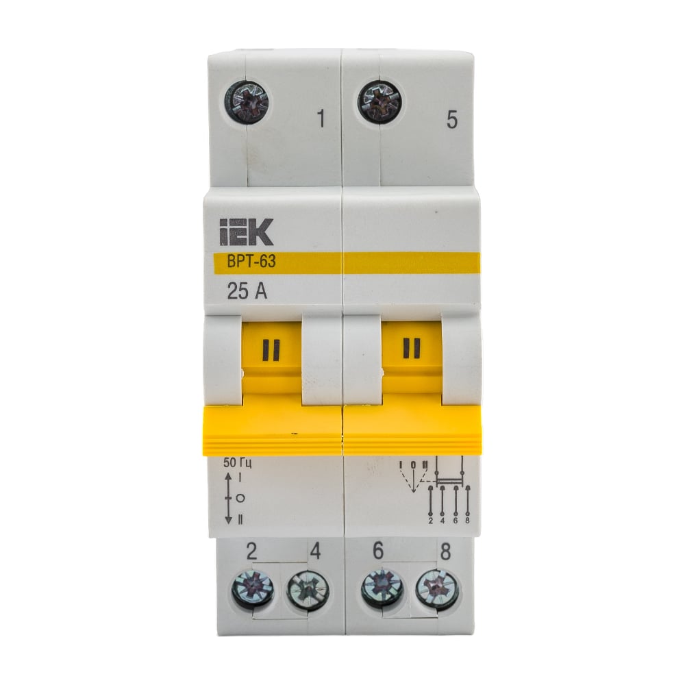 Трехпозиционный выключатель-разъединитель IEK ВРТ-63, 2P, 25А MPR10-2 ...