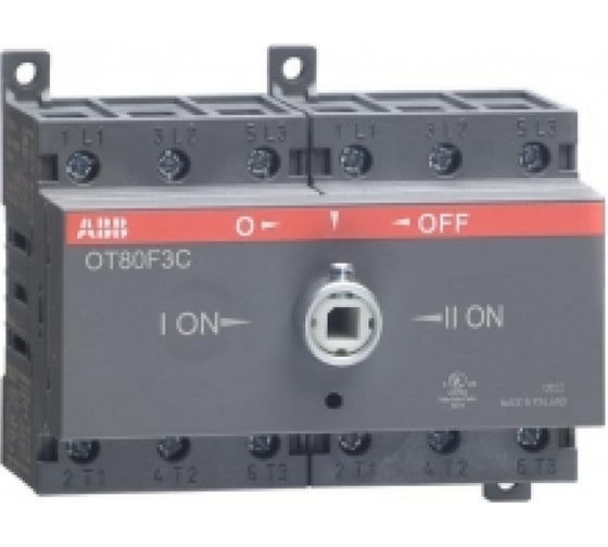 Рубильник ABB OT80F3C, реверсивный, 3п, без рукоятки 1SCA105402R1001