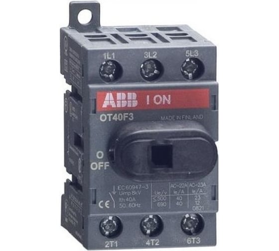 Рубильник ABB OT25F3, 3п, с рукояткой, DIN 1SCA104857R1001