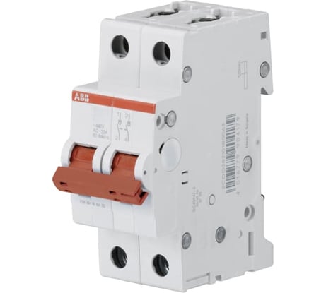 Рубильник ABB SHD202/32, 2полюса, рычаг красный 2CDD272111R0032