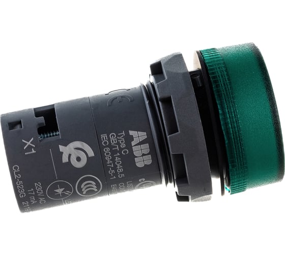 Лампа ABB CL2-523G зелёная со встроенным светодиодом 230В AC 1SFA619403R5232
