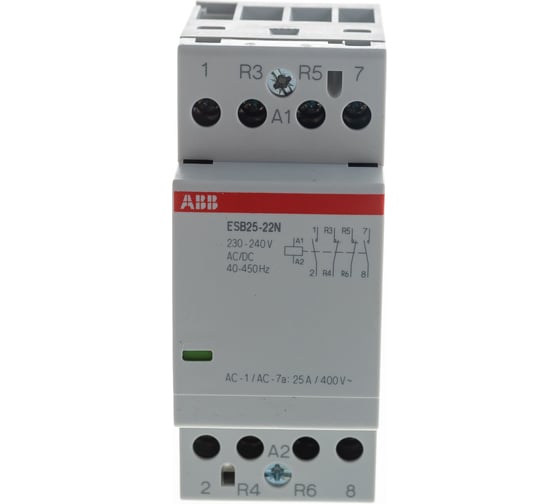Контактор ABB ESB25-22N-06, модульный, 25А, АС-1, 2НО+2НЗ, катушка, 230В, AC/DC 1SAE231111R0622