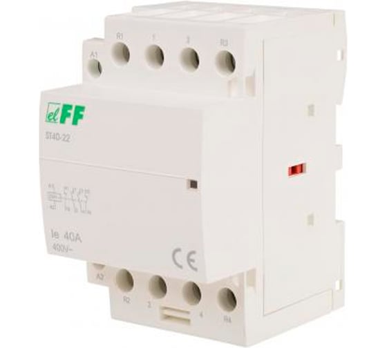 Контактор Евроавтоматика F&F ST25-04 4NC, потребляемая мощность 4,0Вт, 2 модуля, монтаж на DIN-рейке EA13.001.014 1