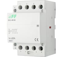 Контактор Евроавтоматика F&F ST63-40/24 4NO, потребляемая мощность 6,4Вт, 3 модуля, монтаж на DIN-рейке EA13.001.012