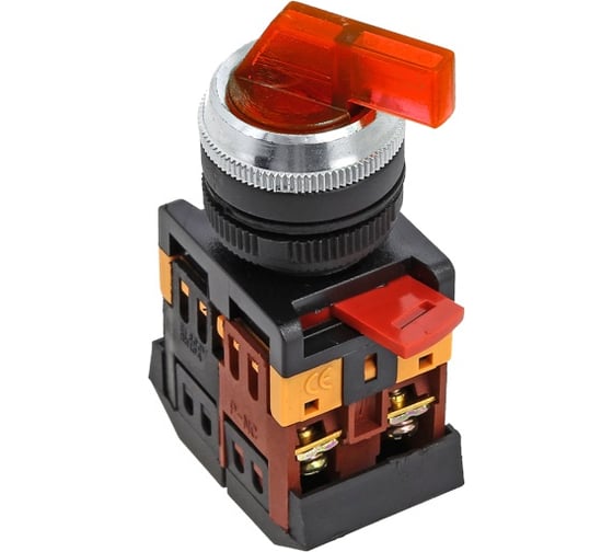 Переключатель EKF ANLC-22 2P, красный, с подсветкой, 24В, DC, NO+NC, PROxima psw-anlc-2p-r-24 1