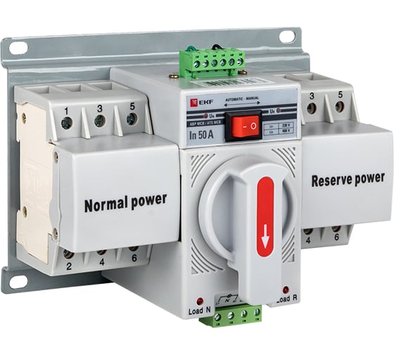 Устройство АВР EKF МСБ, 50А 3Р 400В PROxima ats-mcb-50c-3p-pro 1