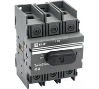 Рубильник c рукояткой управления EKF, 40A 3P для прямой установки TwinBlock tb-40-3p-f