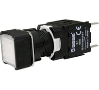 Нажимная возвратная квадратная кнопка Emas белая 1НО, D100KDB