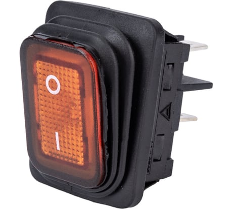 Клавишный выключатель Emas с подсветкой, жёлтая клавиша, 1НО, 250В AC, 16А A54B1S11