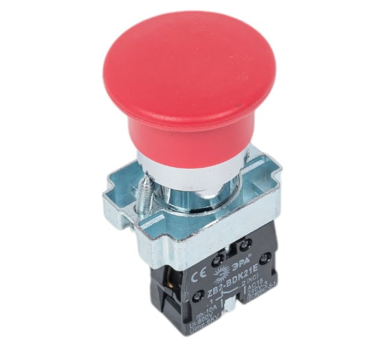 Кнопка управления ЭРА LAY5-BC42 Грибок, красная, 1р, 20/200/3200 Б0045643
