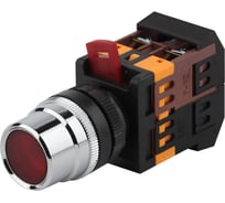 Кнопка ЭРА ABLF-22 красный, d22мм, неон/240В, 1з+1р, 10/400/3200 Б0045648