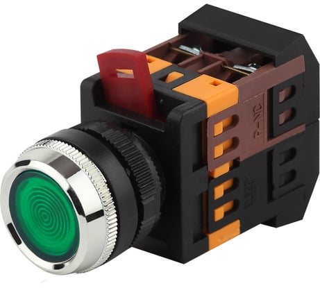 Кнопка ЭРА ABLFS-22 зеленый, d22мм, неон, 240В, 1з+1р, 10/400/6000 Б0045656