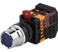 Кнопка ЭРА ABLF22, синий d22мм неон, 240В 1з+1р 10/400/3200 Б0045651