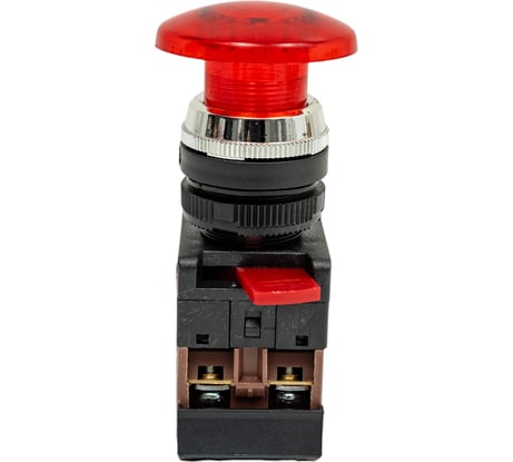 Кнопка ЭРА AEА22, грибок, красный, d22мм, 1з+1р 10/400/3200 Б0045632