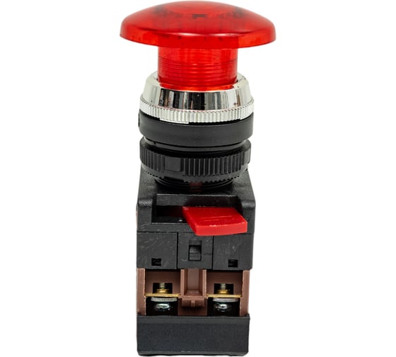 Кнопка ЭРА AEА22, грибок, красный, d22мм, 1з+1р 10/400/3200 Б0045632 1