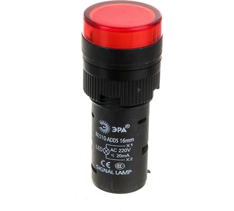 Лампа ЭРА AD16DS(LED)матрица, d=16мм, красный, 230В AC, 20/1000/40000 Б0045616