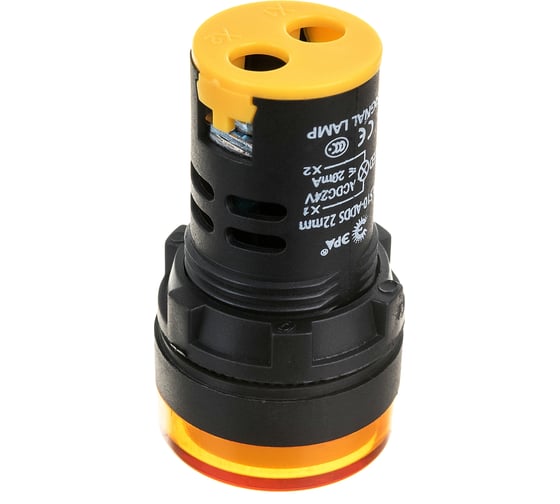 Лампа ЭРА AD22DS(LED)матрица, d=22мм, желтый, 24В AC/DC, 10/1000/12000 Б0045609