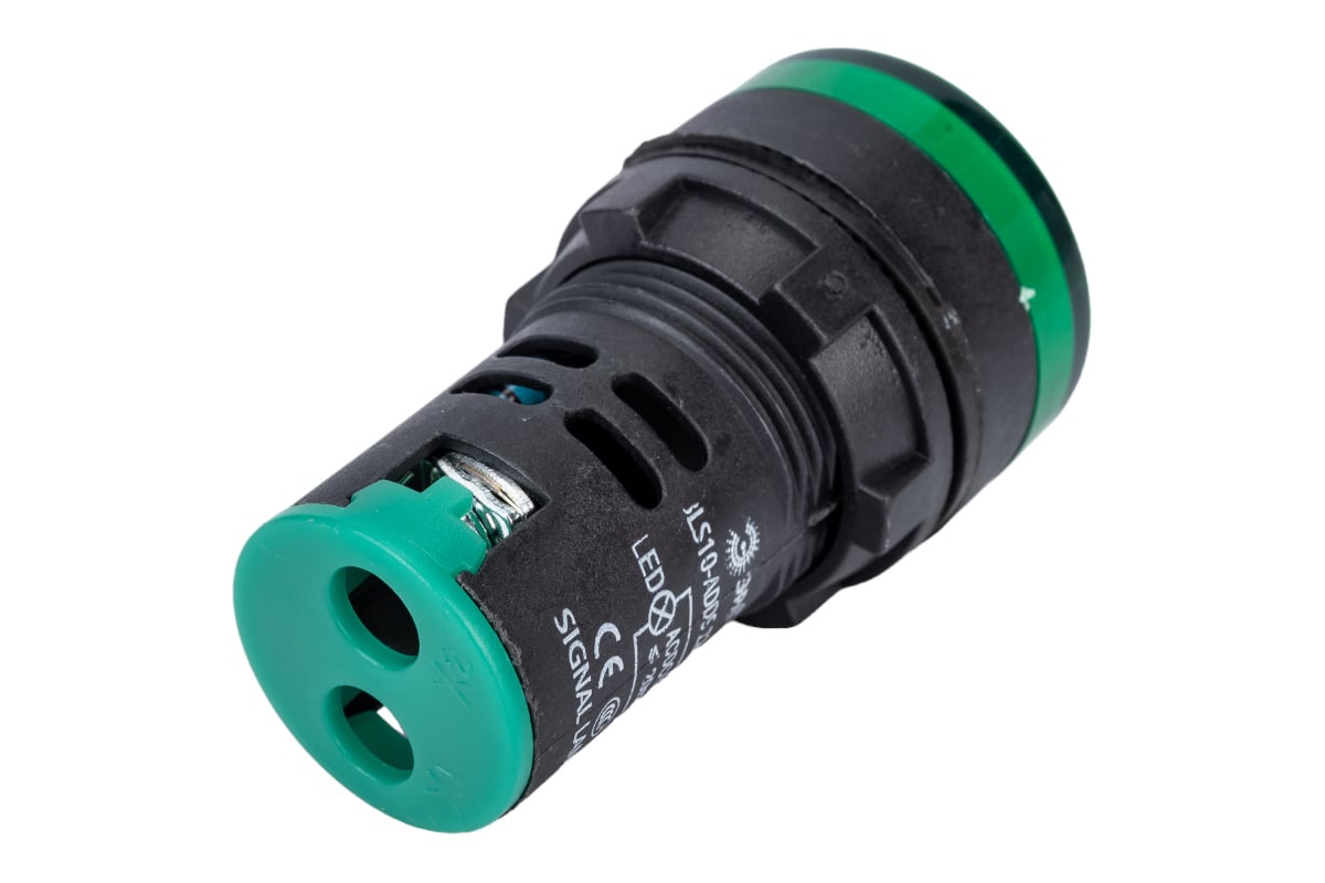 Лампа ЭРА AD22DS(LED)матрица, d=22мм, зеленый, 12В, AC/DC, 10/1000 ...