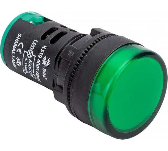 Лампа ЭРА AD22DS(LED)матрица, d=22мм, зеленый, 12В, AC/DC, 10/1000/12000 Б0045605