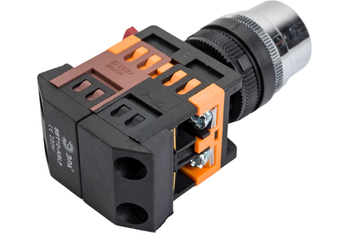 Кнопка ЭРА ABLF-22 зеленый, d22мм, неон/240В, 1з+1р, 10/400/3200 ...