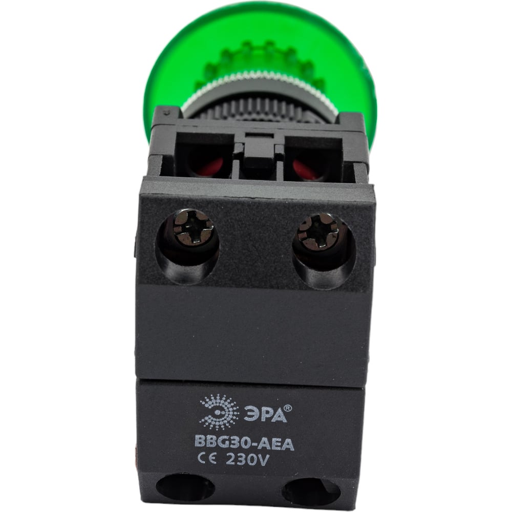 Кнопка ЭРА AEА-22, Грибок, зеленый, d22мм, 1з+1р, 10/400/3200 Б0045634 ...