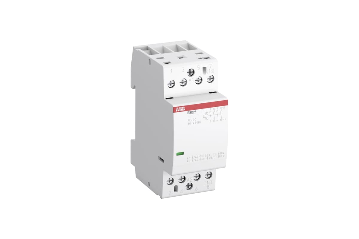 Контактор ABB ESB25-22N-14 модульный, 25А, АС-1, 2НО+2НЗ, катушка 12В ...