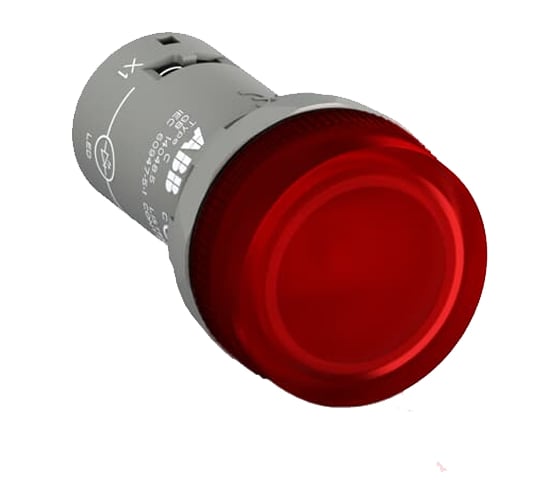 Лампа ABB CL2-502R красная, со встроенным светодиодом, 24В AC/DC 1SFA619403R5021 1