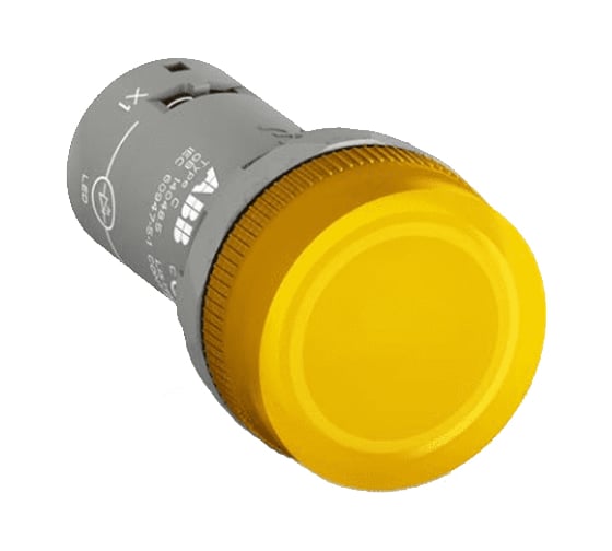 Лампа ABB CL2-502Y желтая, со встроенным светодиодом, 24В AC/DC 1SFA619403R5023 1