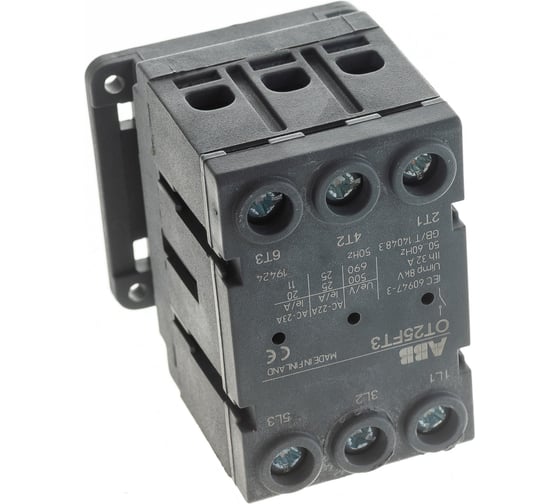 Рубильник ABB OT25FT3 до 25А, 3х-полюсный, дверного монтажа, без ручки 1SCA104884R1001