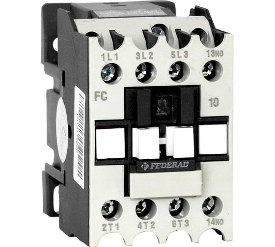 Контактор FEDERAL ELECTRIC 9DD-K3103-0018 FC-18D10 3P AC3:18A, AC1:32A, AC5a:25A, 440Vac Us:230Vac 1NO УТ-00002709 1