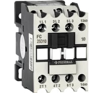 Контактор FEDERAL ELECTRIC 9DD-K3103-0025 FC-25D10 3P AC3:25A, AC1:40A, AC5a:35A, 440Vac Us:230Vac 1NO УТ-00002710