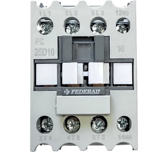 Контактор FEDERAL ELECTRIC 9DD-K3103-0025 FC-25D10 3P AC3:25A, AC1:40A, AC5a:35A, 440Vac Us:230Vac 1NO УТ-00002710