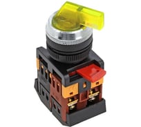 Переключатель EKF ANLC-22 2P желтый с подсветкой 380В NO+NC psw-anlc-2p-o-380