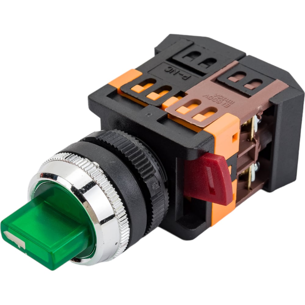 Переключатель ЭРА, АNСLR223 на 3 фиксированных положения, зеленый неон ...