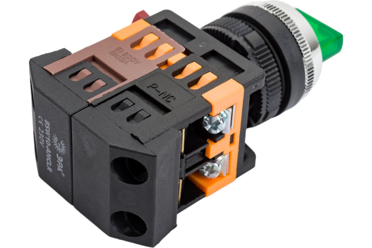 Переключатель ЭРА, АNСLR223 на 3 фиксированных положения, зеленый неон ...