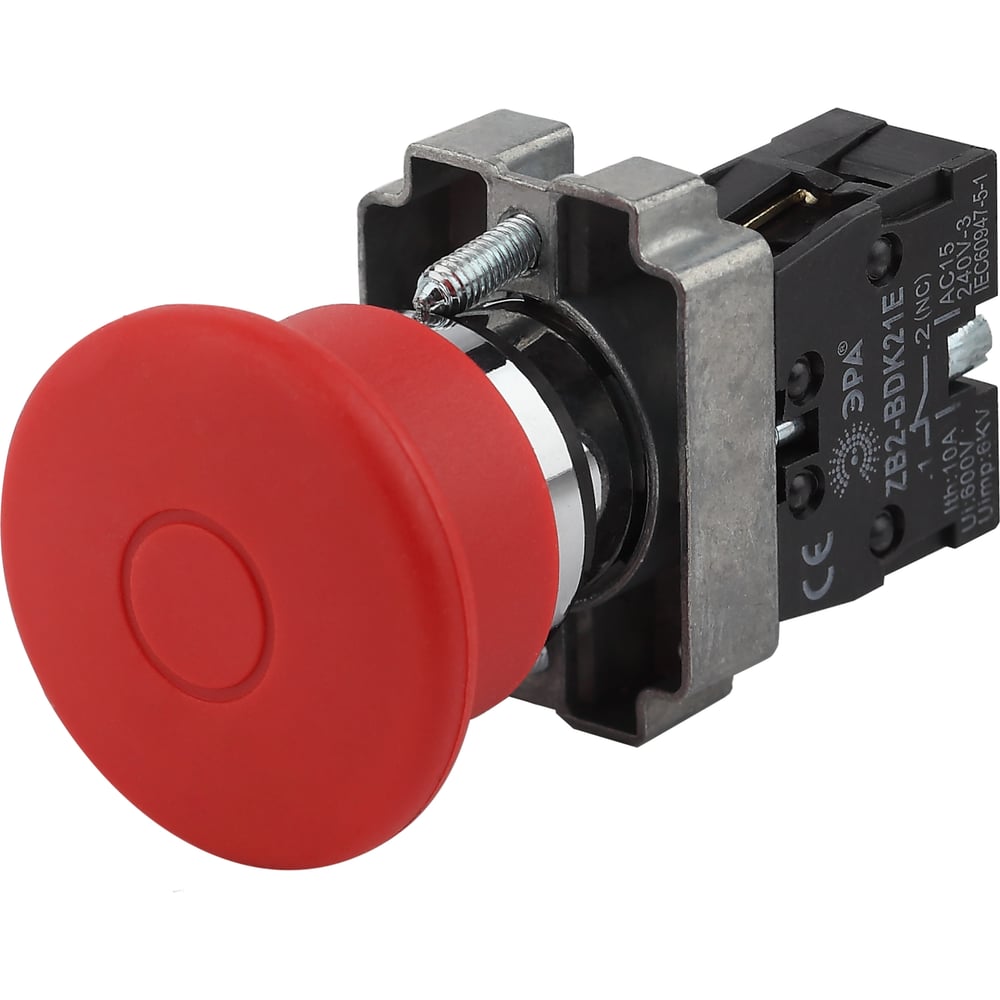 Аварийная кнопка управления с фиксацией ЭРА, LAY5BT42 Грибок 20/200 ...