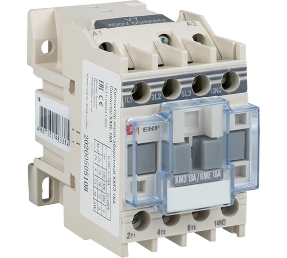 Малогабаритный контактор EKF, КМЭ 18А 220В 1NC PROxima ctr-s-18-220-nc