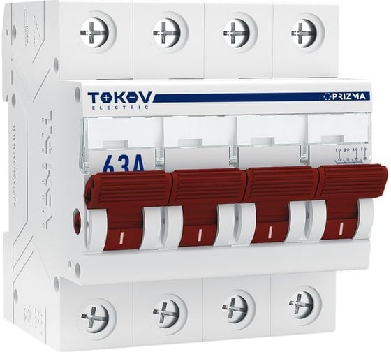 Выключатель нагрузки модульный TOKOV ELECTRIC 4П 63А TKE-PZ60-MDSI-4-63