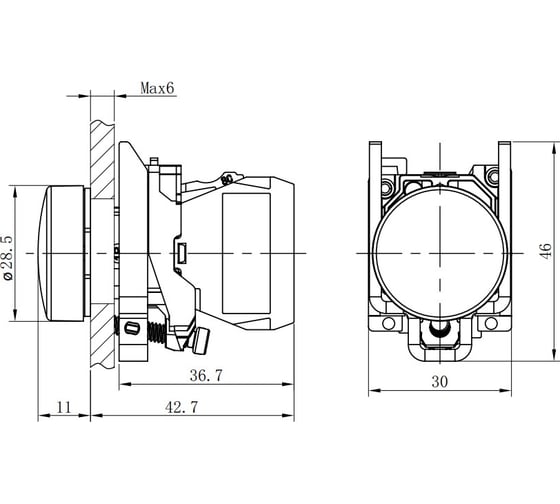 Лампа светосигнальная Systeme Electric d22мм 230-240В AC красный, в сборе SE SB4BVM4