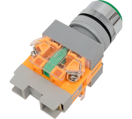 Кнопочный выключатель Dekraft ВК22-ABFP-GRN-LED 25135DEK