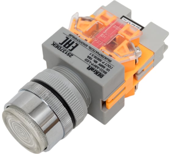 Кнопочный выключатель Dekraft ВК22-ABFP-WHI-LED 25137DEK