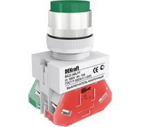 Выключатель кнопочный Dekraft ВК-22 (10 А, IP54, зеленый) 25019DEK